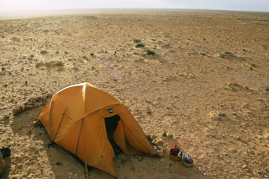 A desert camp under the stars in the Moroccan Sahara