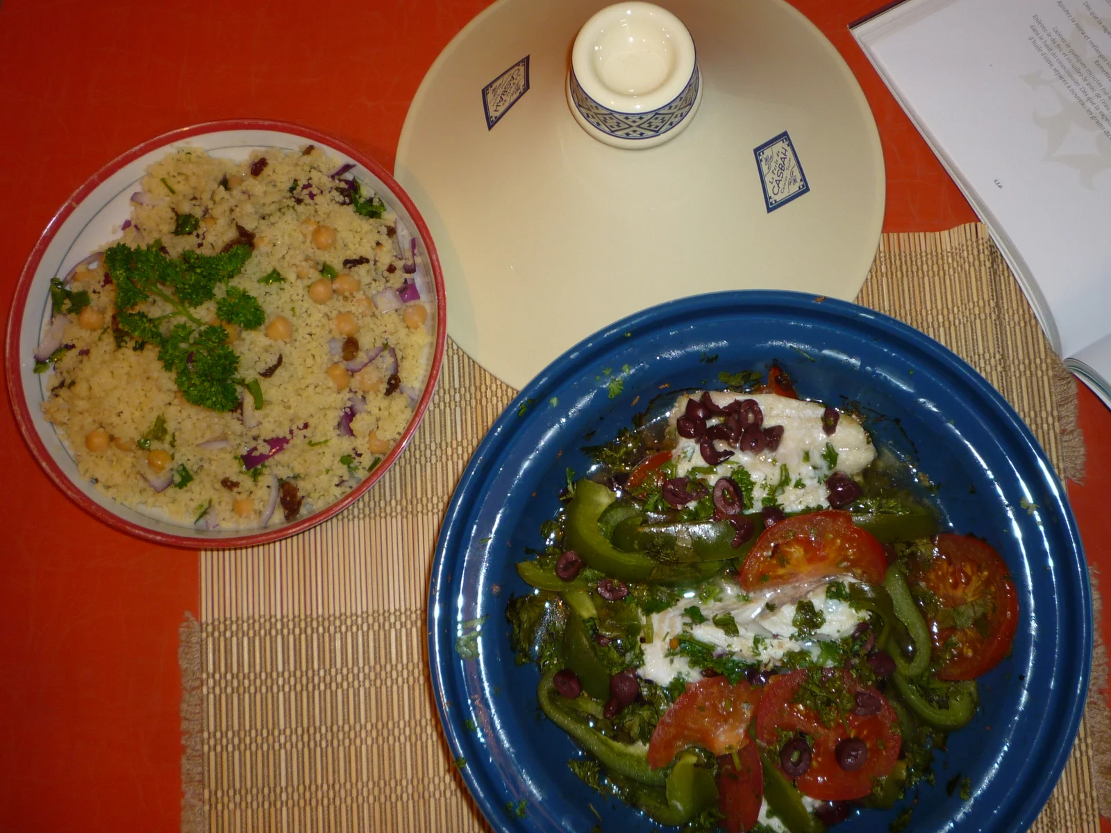 A plate of Moroccan couscous with vegetables