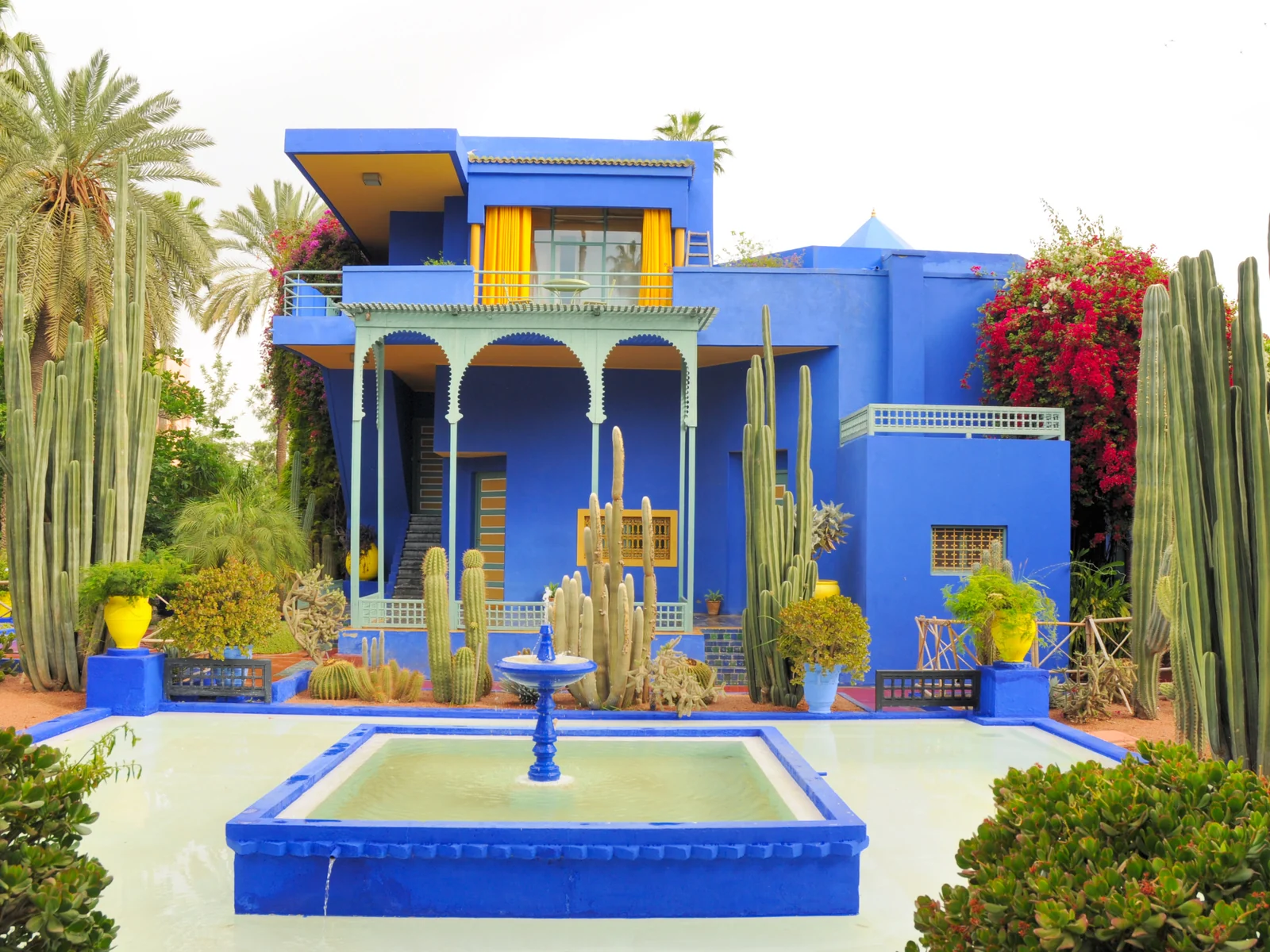 The cobalt-blue villa in the Jardin Majorelle, Marrakech